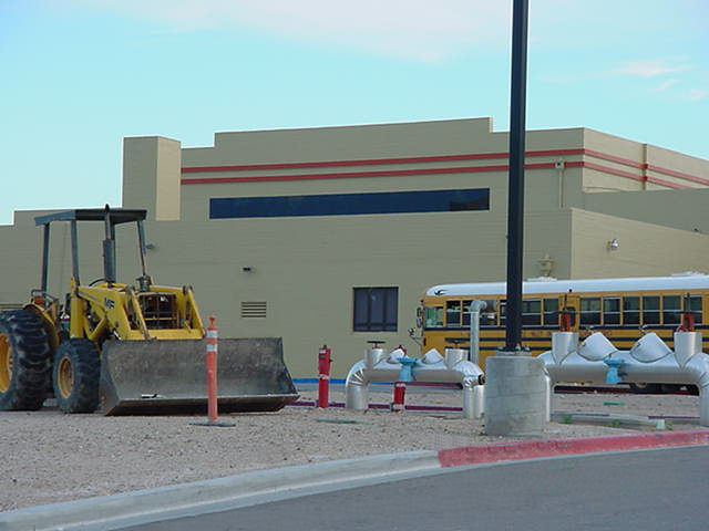 The old boys gym got a facelift and was repainted to match the new buildings.